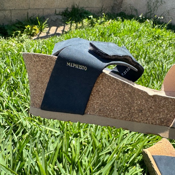 MEPHISTO Alissa Wedge sandals navy color 40 US 9 - 9.5 - Picture 10 of 15